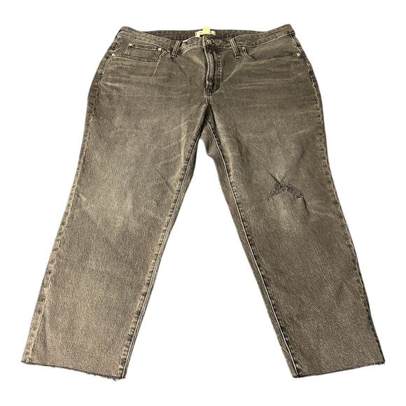 NWT Madewell The Perfect Vintage Jean Womens Size 20W Black Ankle Length Raw Hem - Picture 1 of 8